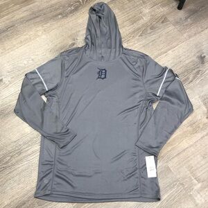 Detroit Tigers Gray Hooded Long Sleeve Shirt sweatshirt